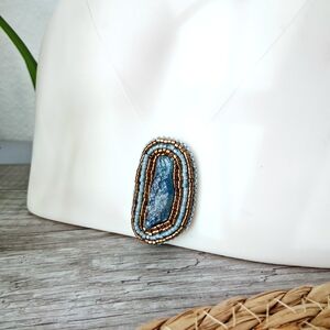 Floating Kyanite Beaded Pendant Necklace, 16"